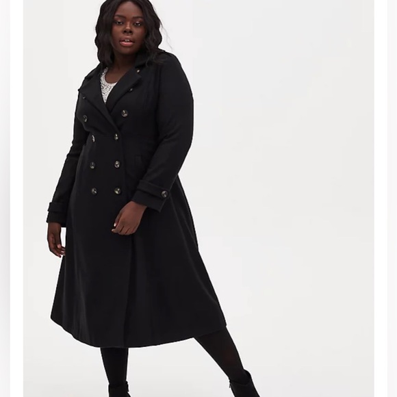 torrid Jackets & Blazers - WOOL MILITARY FIT AND FLARE COAT